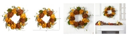 Nearly Natural 24" Fall Hydrangea Artificial Autumn Wreath